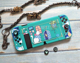 Dockable Nintendo Switch Case,Kitten Cat Hard Protective Case for Nintendo Switch, Cute Nintendo Switch Shell Protector Cover Case