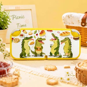 Funny Crocodile Switch 2 Case, Custom Soft Cute Food Console Cover, Personalized Dockable Shell for Switch OLED Lite, Gifts for Gamer
