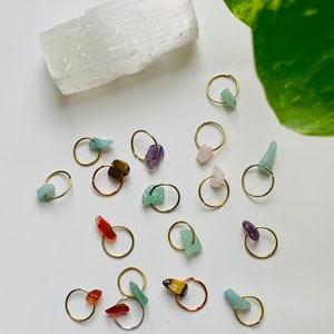 Set of 10 Loc Rings Loc braid twist hair jewelry gemstone jump rings accessories Loc charms Loc ornaments