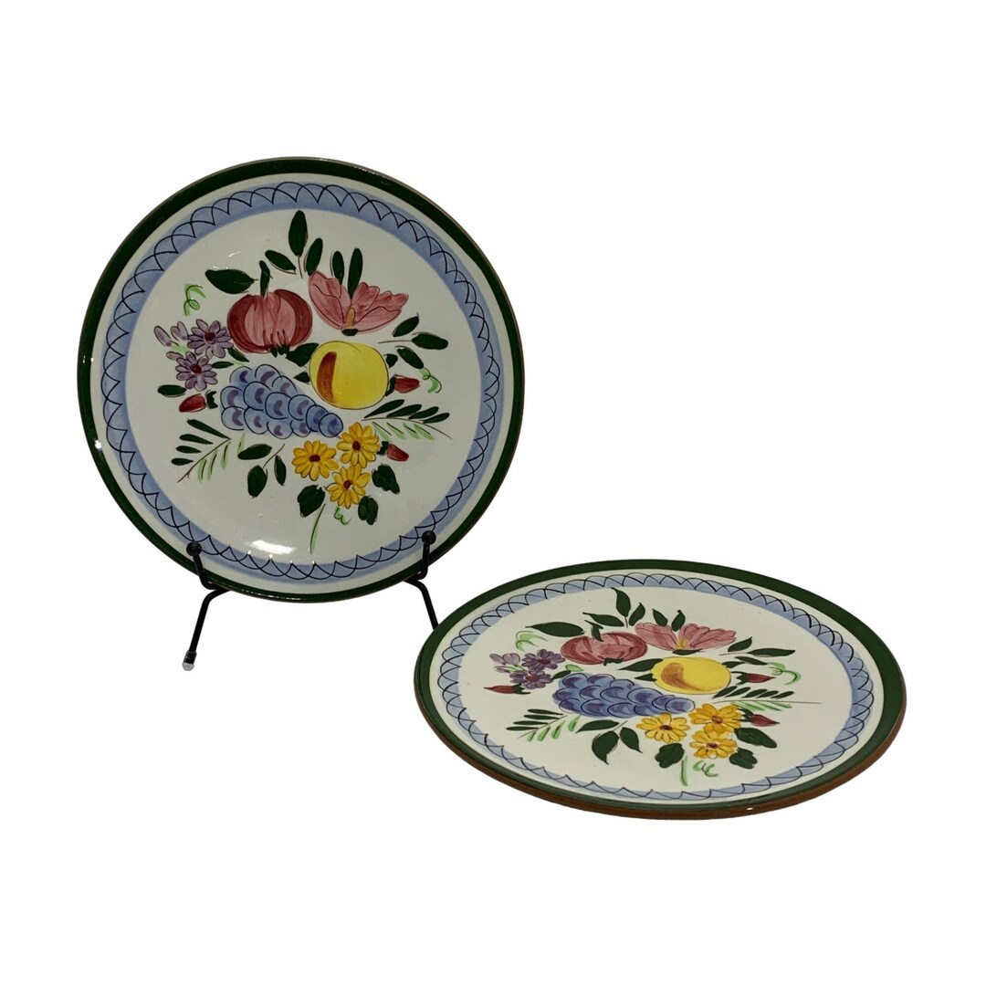 Stangl Pottery Fruit and Flowers Salad Plates Hand Painted Etsy