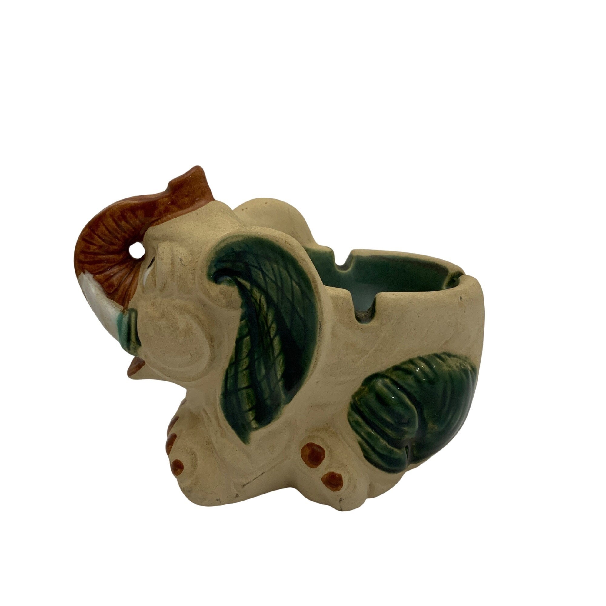 Panduo Decorations Art Craft Elephant Flower Model Ashtray Wood(並行輸入) 