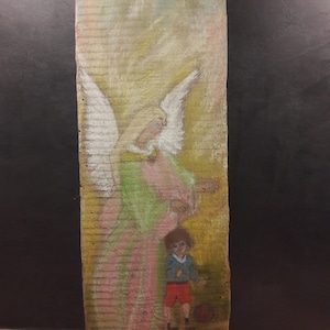 Guardian Angel Picture, Angel Picture, Energy Picture, Wood Art, Original, Unique