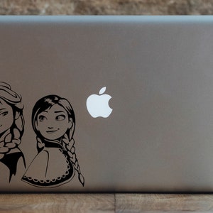 Sticker en vinyle La Reine des neiges d'Elsa et Anna | Décalcomanies en vinyle pour ordinateur portable Macbook