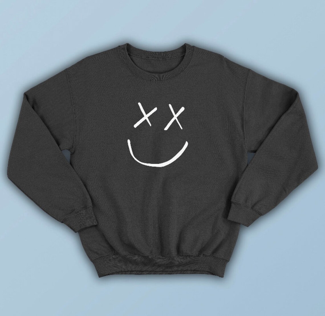 Smiley face hoodie Smiley face crewneck Smiley face Etsy