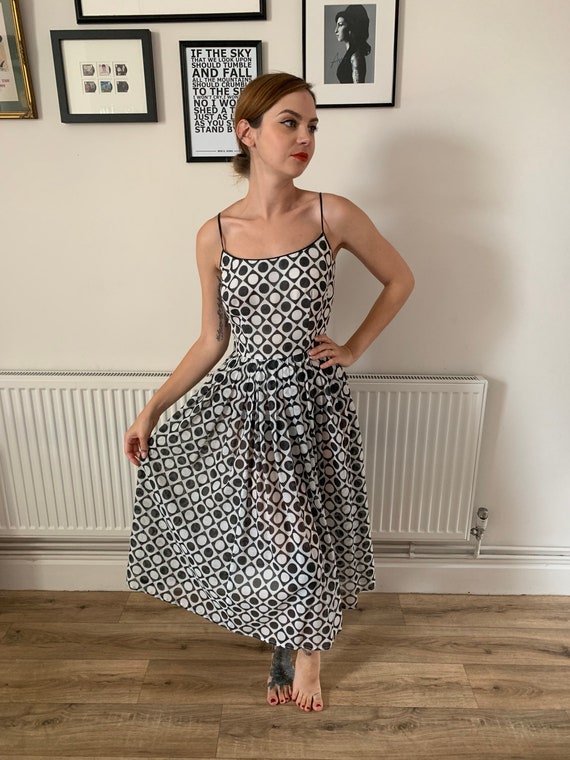 1950s vintage geometric sundress dress summer dres