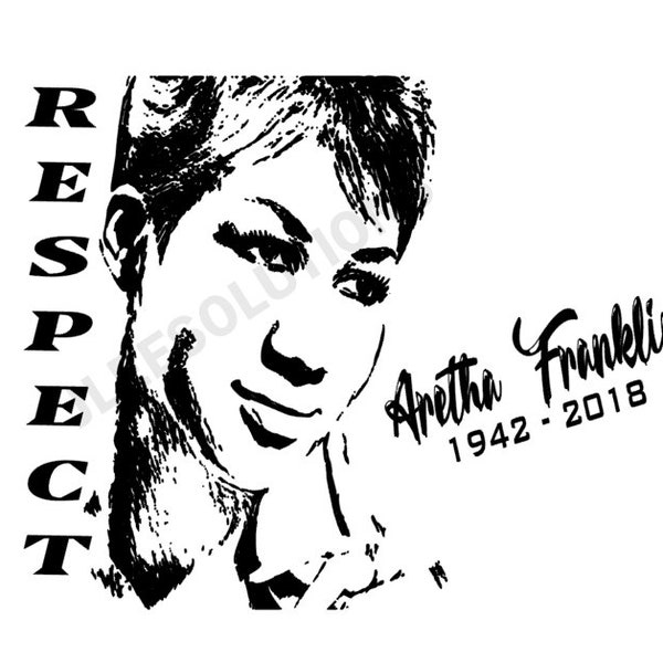 Aretha Franklin - Queen of Soul Custom Digital Download" SVG-PNG + 2 Free Mockup Files #getpressed #jleesolutions