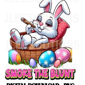 420 Osterhasen-Kiffen-Kiffen #cannibus #jleesolutions #get pressed #kaninchen #grasliebhaber #sublimation #dtf #funnybunny #adult Ostern
