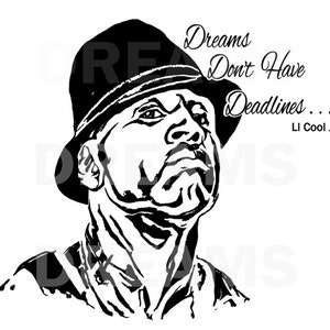 Ll Cool J -90er - 2000er Hip/Hop-Rapper Musik - Individuell digitaler Download" SVG-PNG + 1 kostenloses Mockup #get pressed