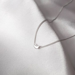 Dainty Sterling Silver Crescent Moon Choker Necklace