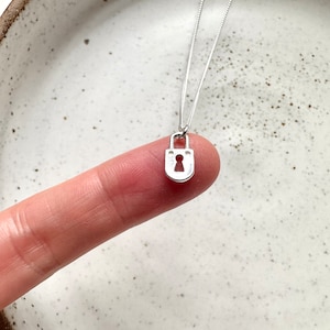 Dainty Sterling Silver Padlock Necklace | Minimalist Jewelry
