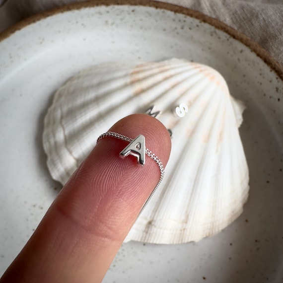 Tiny floating letter necklace | Initial necklace | sterling silver | dainty silver necklace | Personalised necklace | Small letter charm