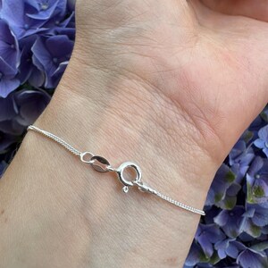 Dainty Sterling Silver Sea Glass Bracelet | Delicate Beach Jewelry image 3