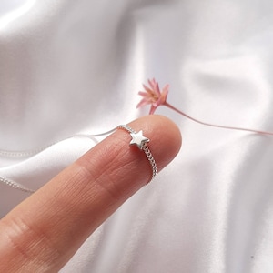 Dainty Sterling Silver Star Choker Necklace: Minimalist Jewelry