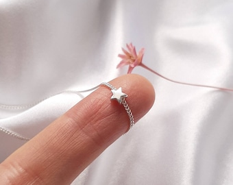 Dainty Sterling Silver Star Choker Necklace: Minimalist Jewelry