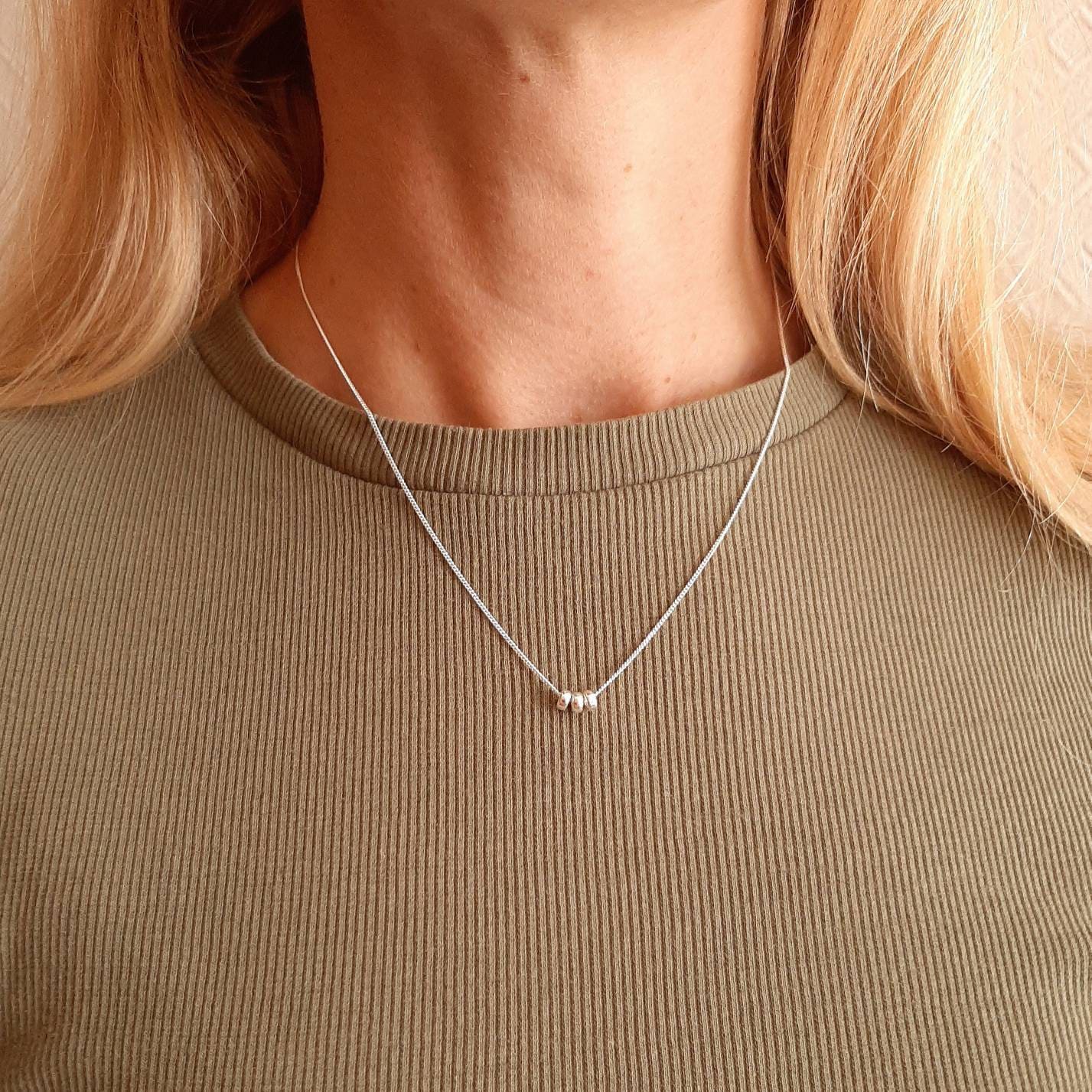 Minimalist Sterling Silver Necklace Simple Silver Necklace Etsy UK