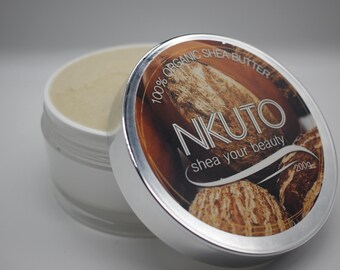 3x Burro di Karité grezzo non raffinato 200g – Idratante biologico per pelle, capelli e corpo – Burro del Ghana