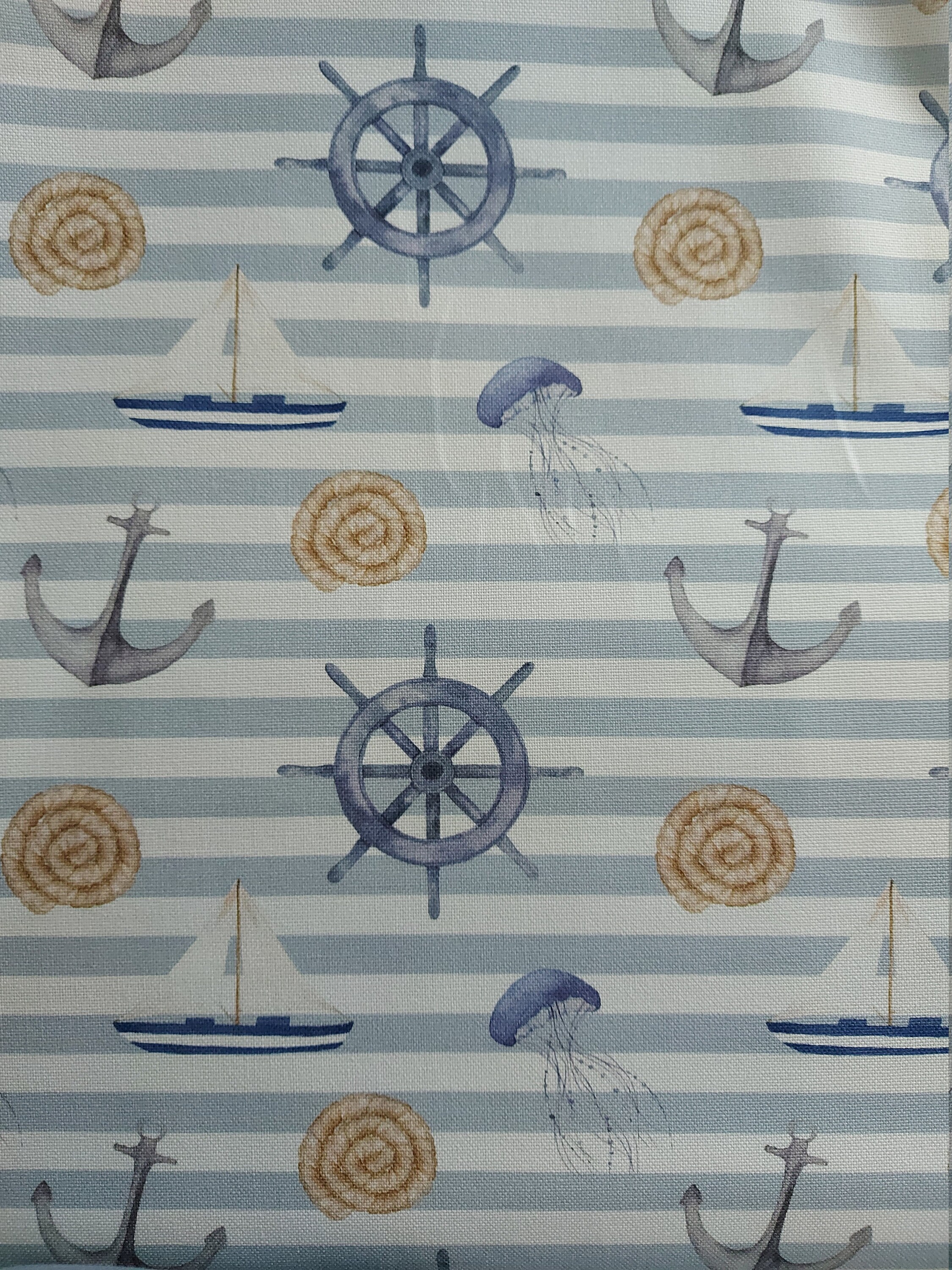 Nautical Stripes Cotton Canvas Fabric Craft Dressmaking Etsy UK