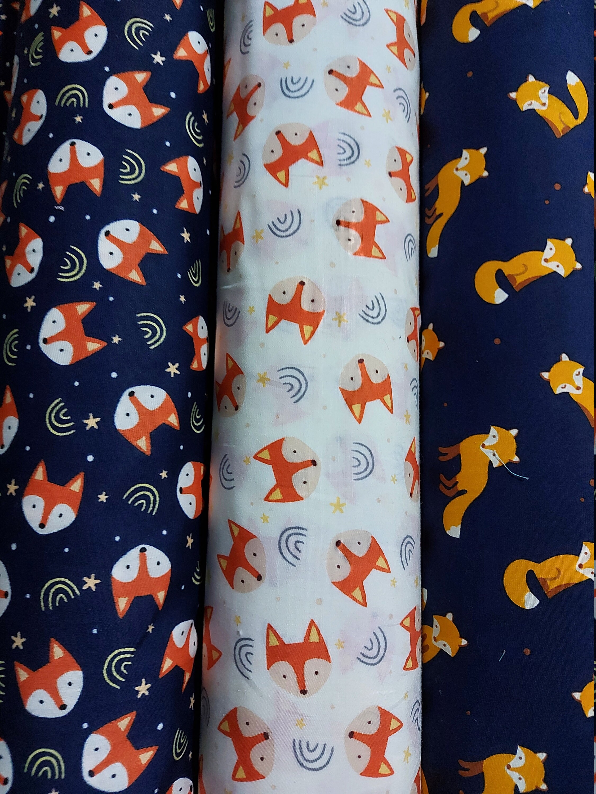 Fox Fabric 100 Cotton Fabric by Rose&hubble Kids Nursery Etsy UK