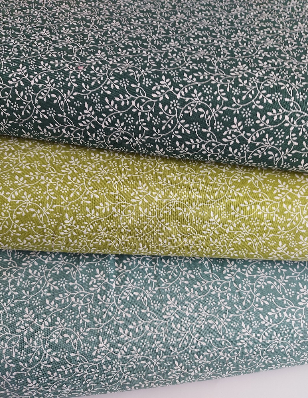 Cotton Blender Fabric Autumn Green Colours 100% Cotton - Etsy UK