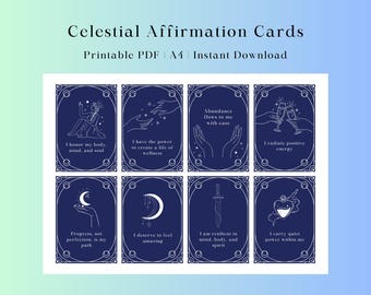 32 Unique Printable Celestial Affirmation Cards