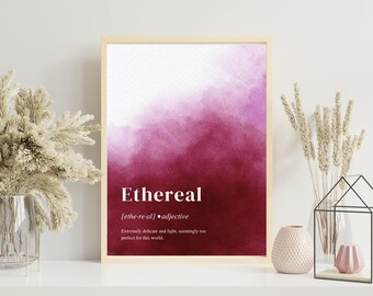 RED Ethereal Watercolor Dictionary Poster Print