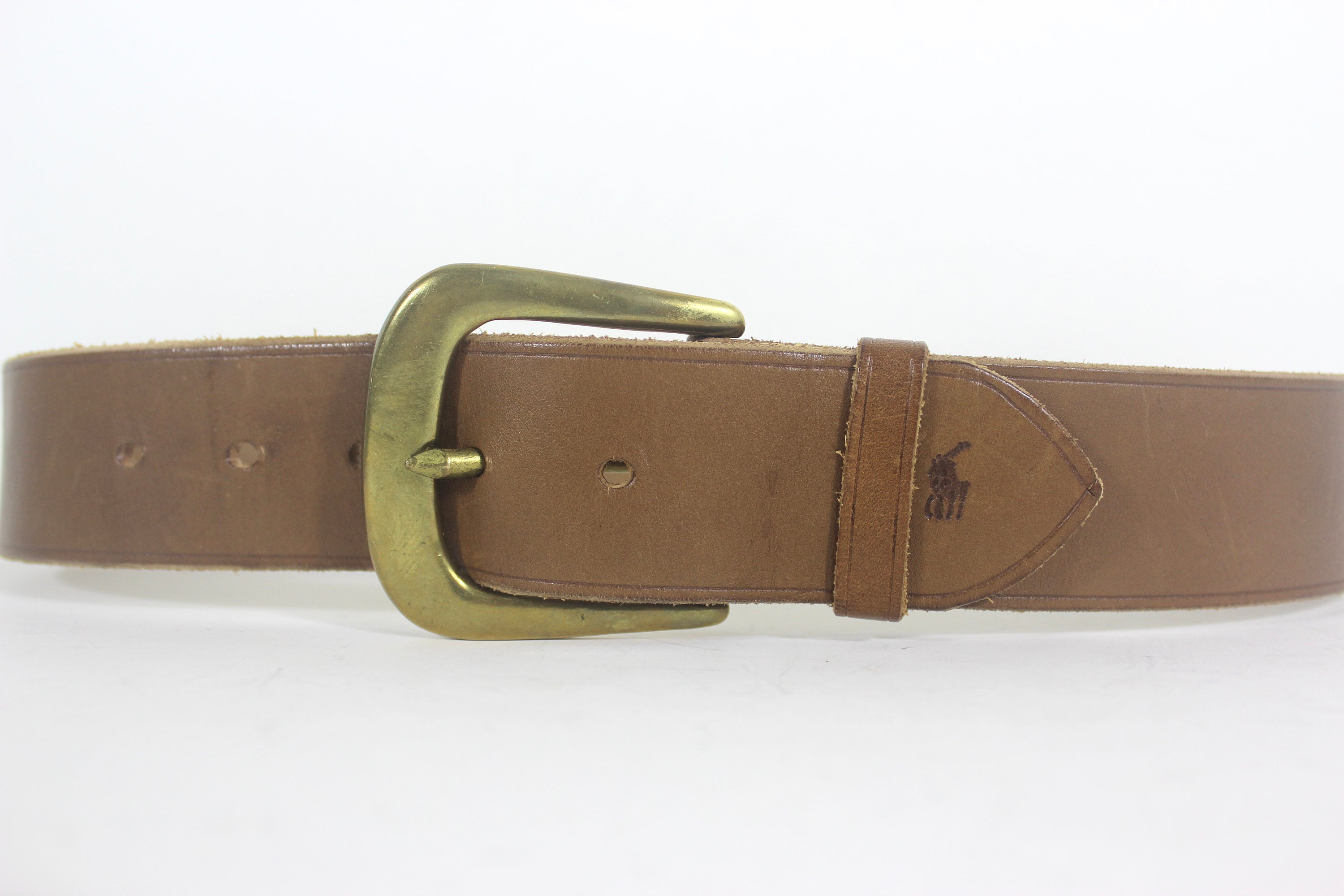 28”-32” POLO RALPH LAUREN Wide Tan Leather Belt With a  display picture 3