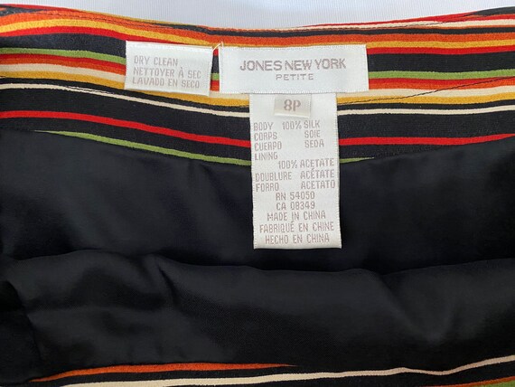 1990’s Silk Jones New York Striped Wrap Mini Skir… - image 8