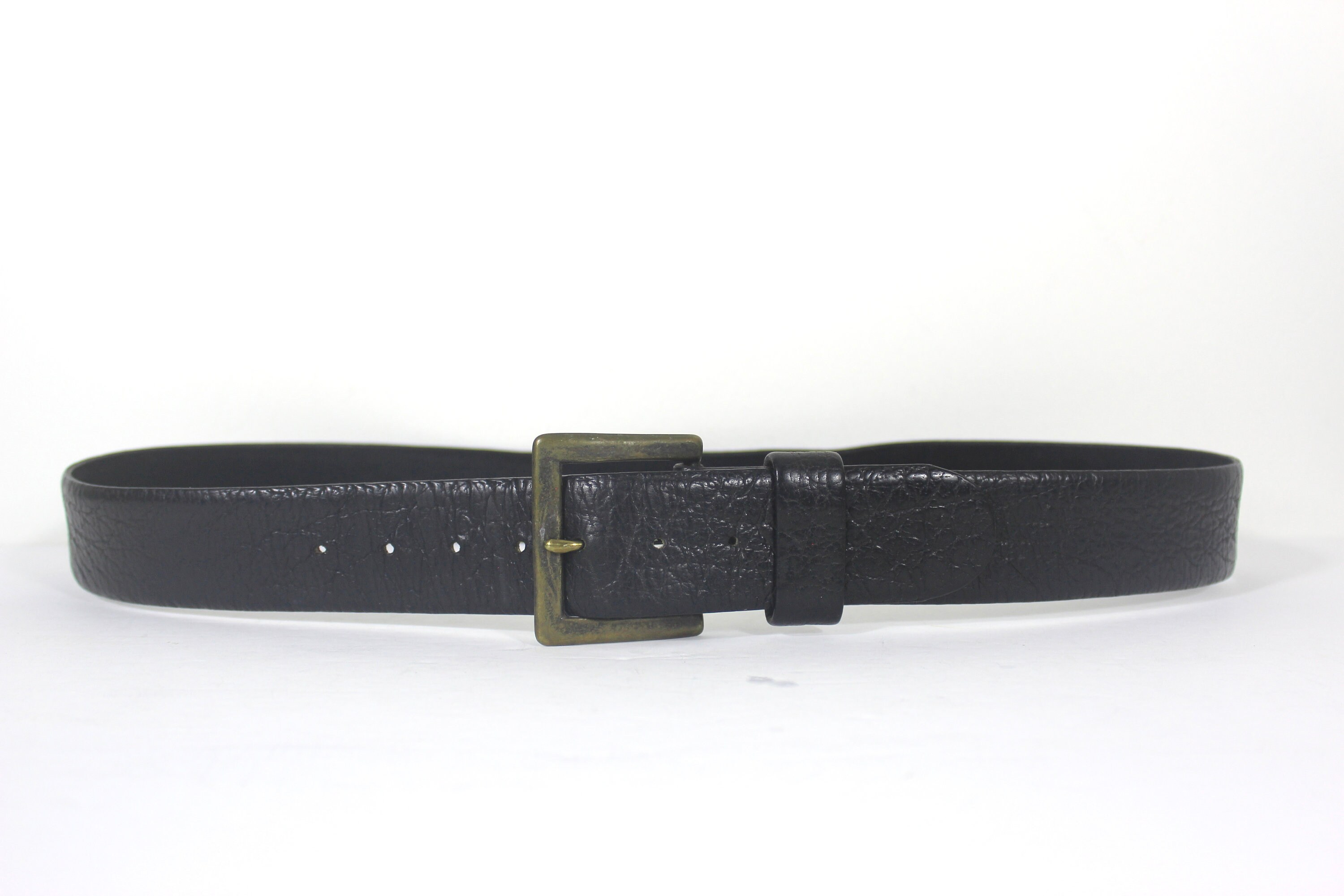 1940's-50's 35”-40” Vintage Wide Black Textured Leather Belt 1940's-50's 35”-40” Vintage Wide Black Textured Leather Belt