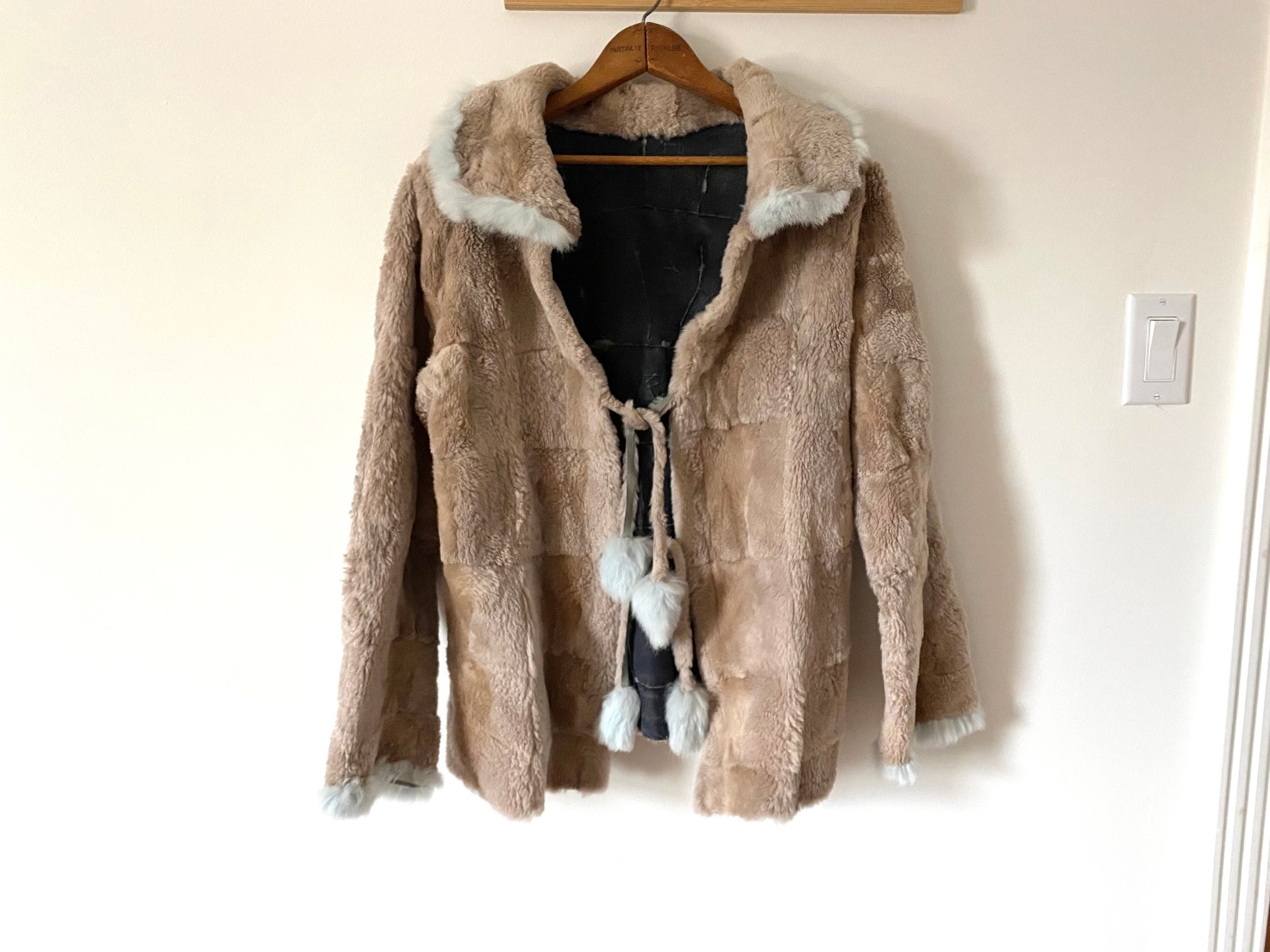 Contrast faux fur collar double sale