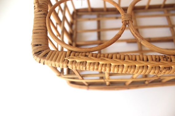 Vintage Wicker Wine Carrying Basket, Rattan Wine … - image 5