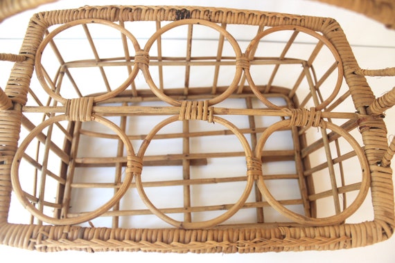 Vintage Wicker Wine Carrying Basket, Rattan Wine … - image 8