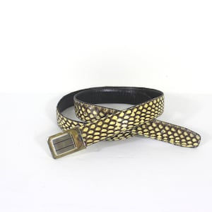 37"-42" ceinture vintage en peau de serpent véritable grand L grand fabriquée en thaïlande lézard reptile peau de serpent