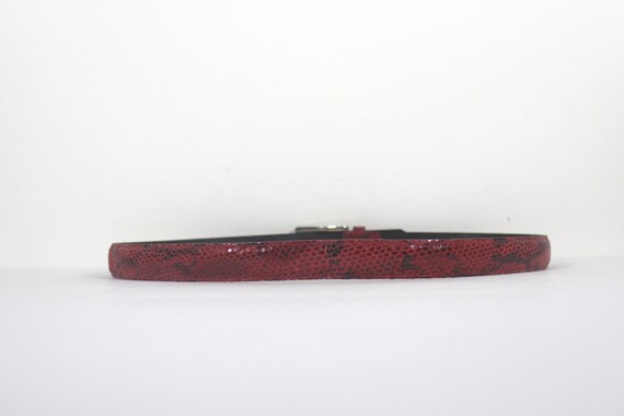 28”-32” Vintage Red Black Genuine Leather Snakesk… - image 7