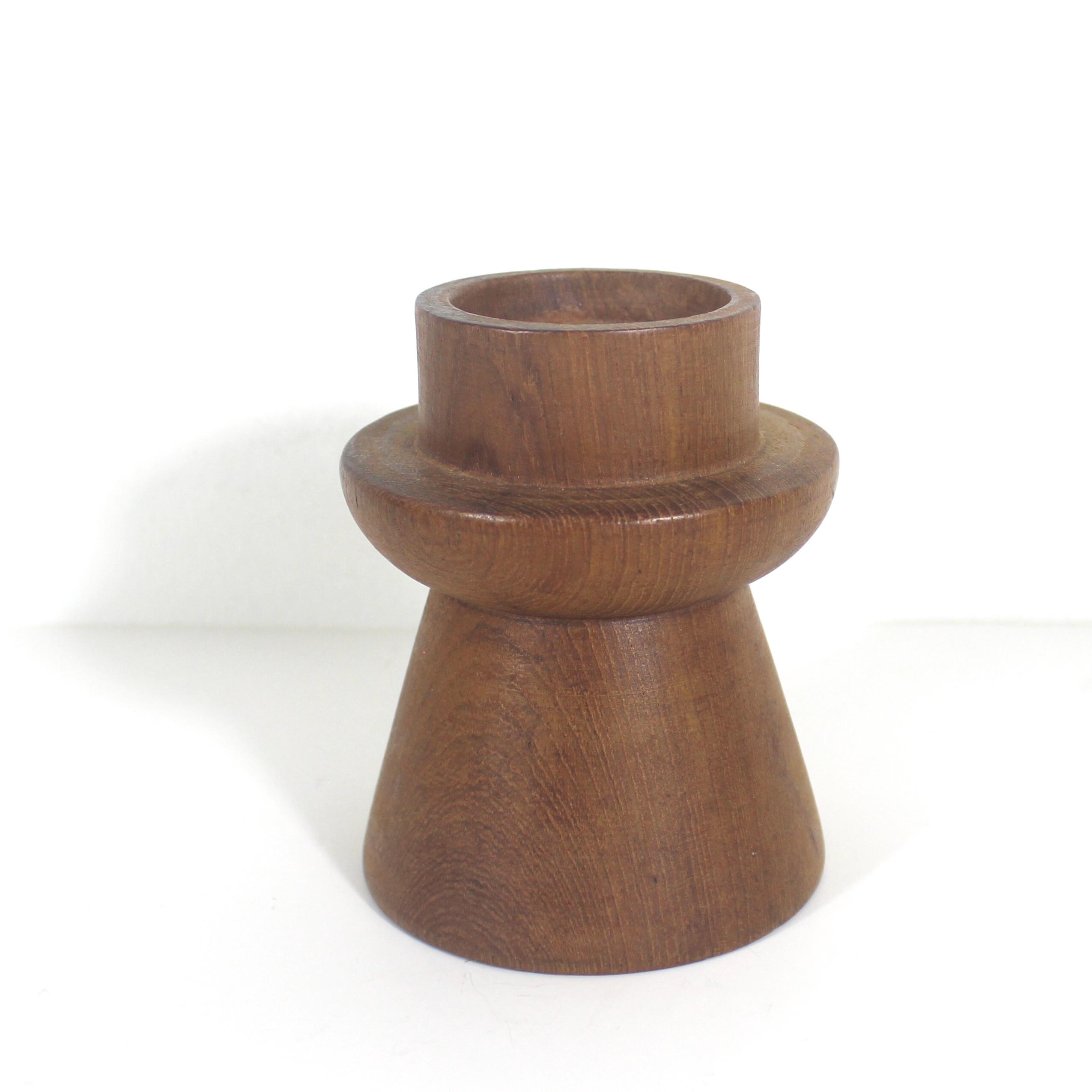 Mid Century Modern Teak Wood Candle Holder, Danish Modern Style Vintage ...