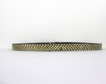 37”-42” Vintage Genuine Snake Skin Belt Large L Large Made  display picture 1