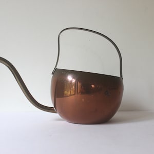 Small Vintage Copper & Brass Watering Can for Indoor Plants, Jungalow, Plantaholic, Shelf Styling, Functional Art, Gardener Gift, Patina