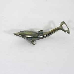 Vintage Silver Dolphin Bottle Opener, Beer or Pop Bottle Opener in the Shape of a Dolphin, Gift for Boater Sailor, Gift for Him, seaside
