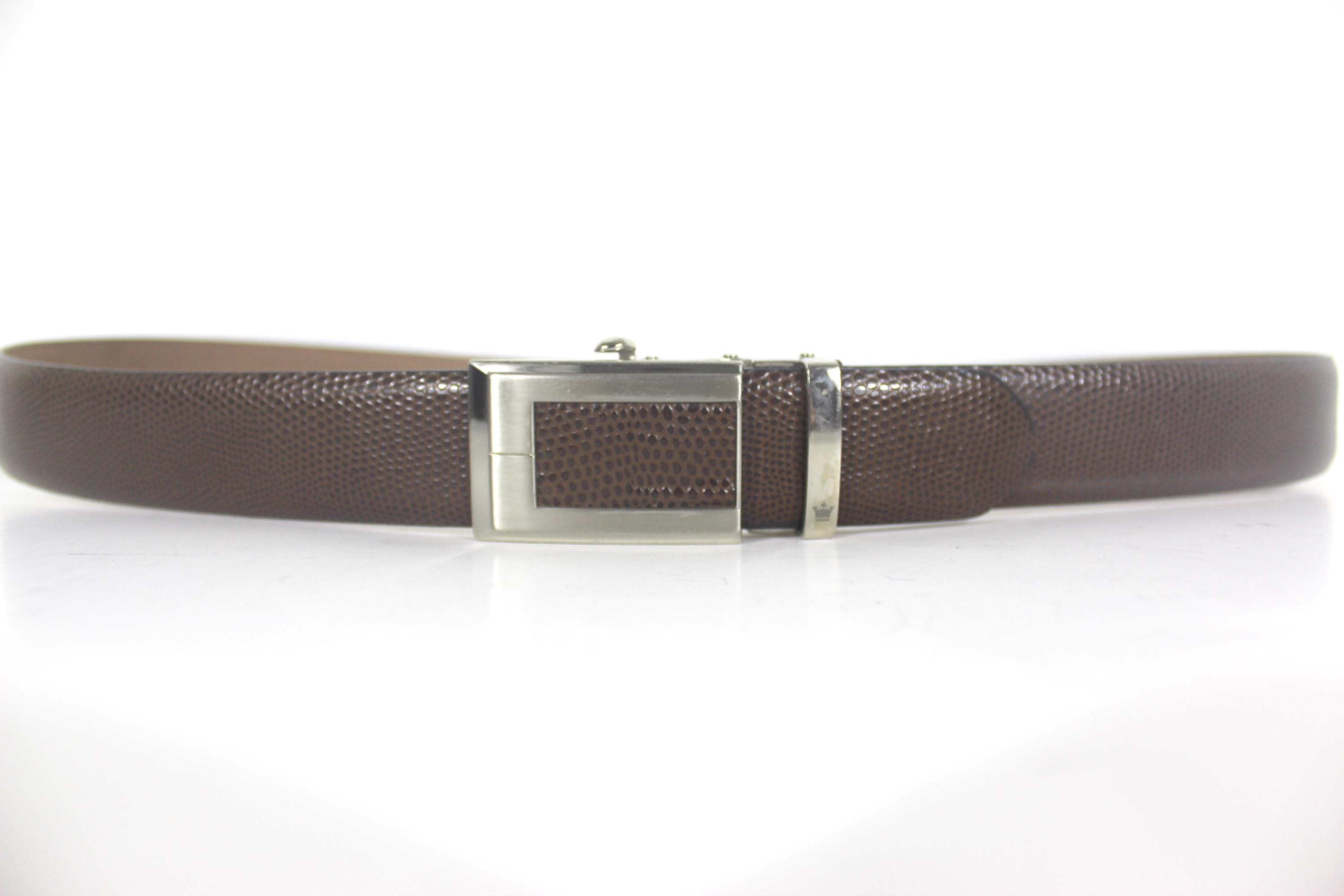 Up to 40” Vintage Pebbled Italian Leather Belt Mens Brown  display picture 2
