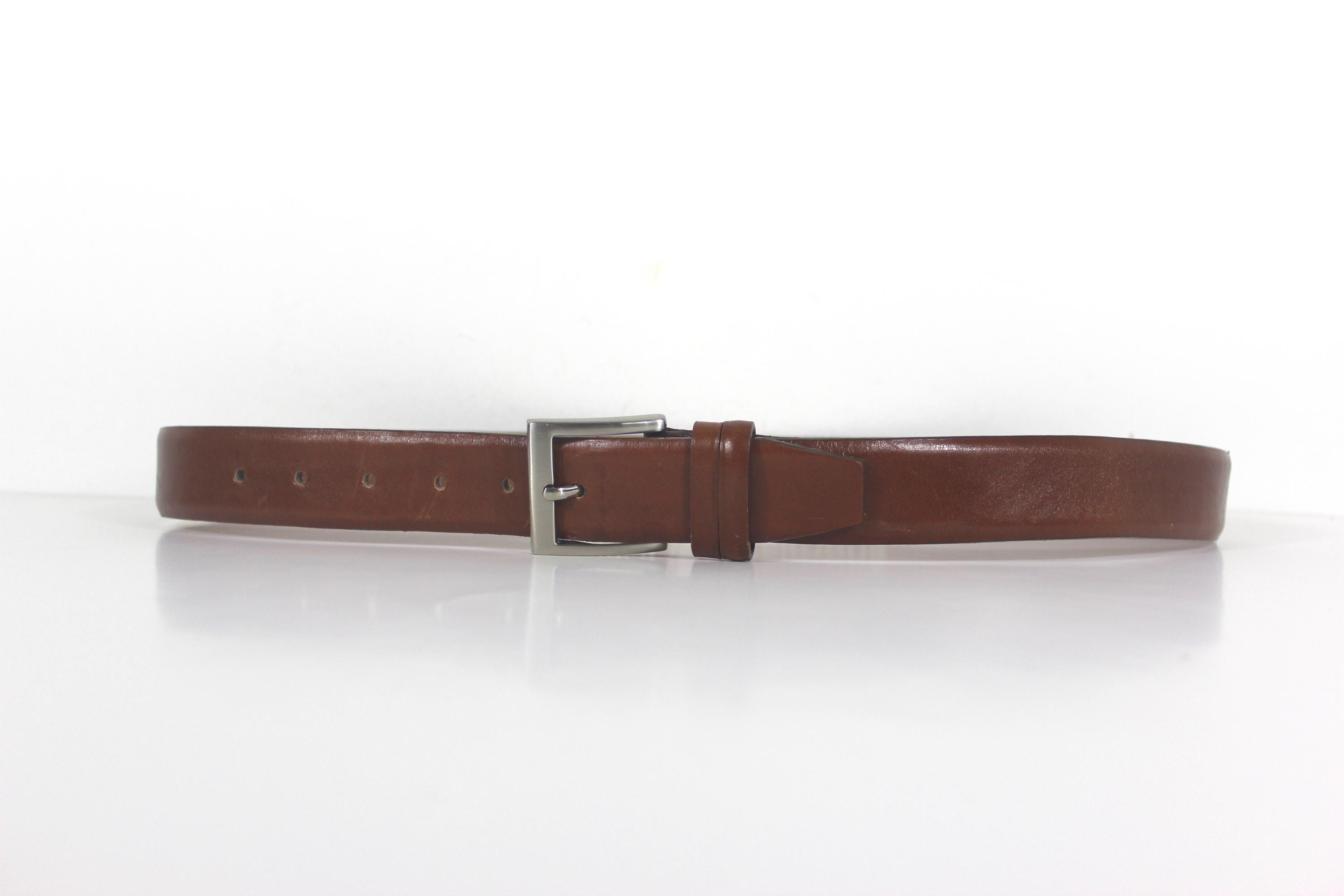 knee length dresses for ladies Men's Cognac Leather Dress Belt | Handcrafted Full-Grain Genuine Leather main image 1