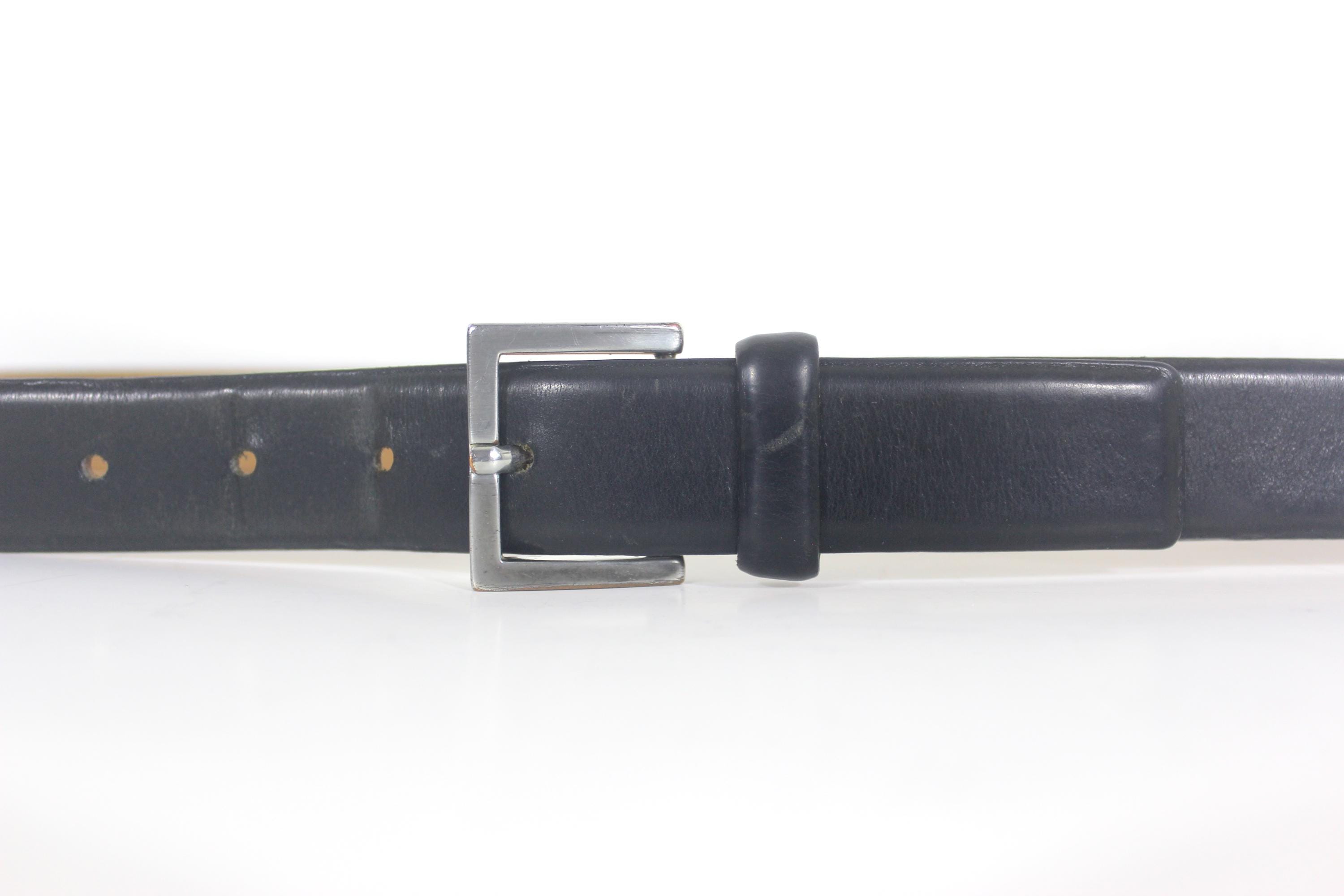 35”-39” BANANA REPUBLIC Vintage Black Italian Leather Belt 