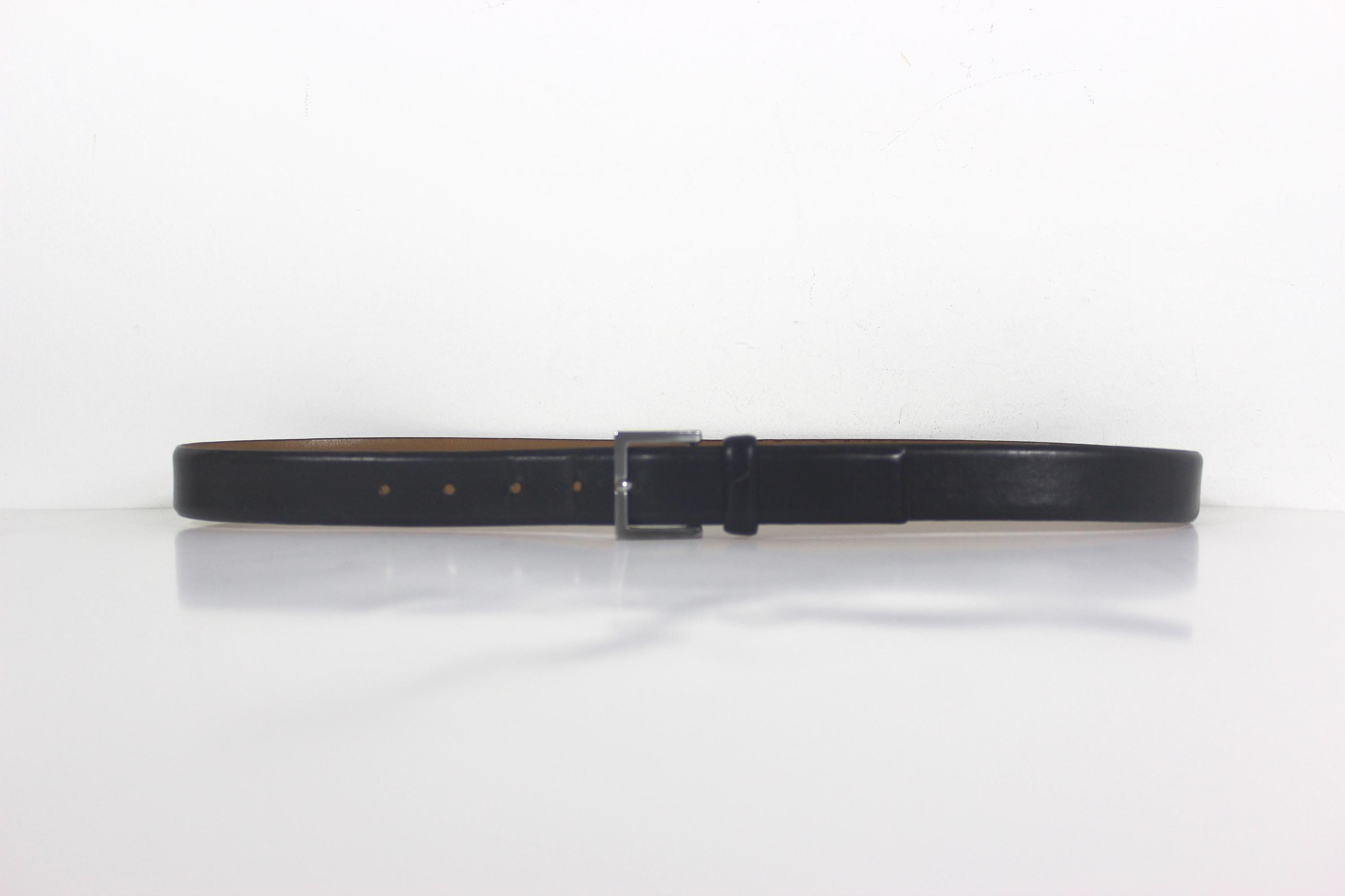 Banana Republic Made in Italy Black Leather Belt with silver buckle 35”-39” BANANA REPUBLIC Vintage Black Italian Leather Belt  main image 4
