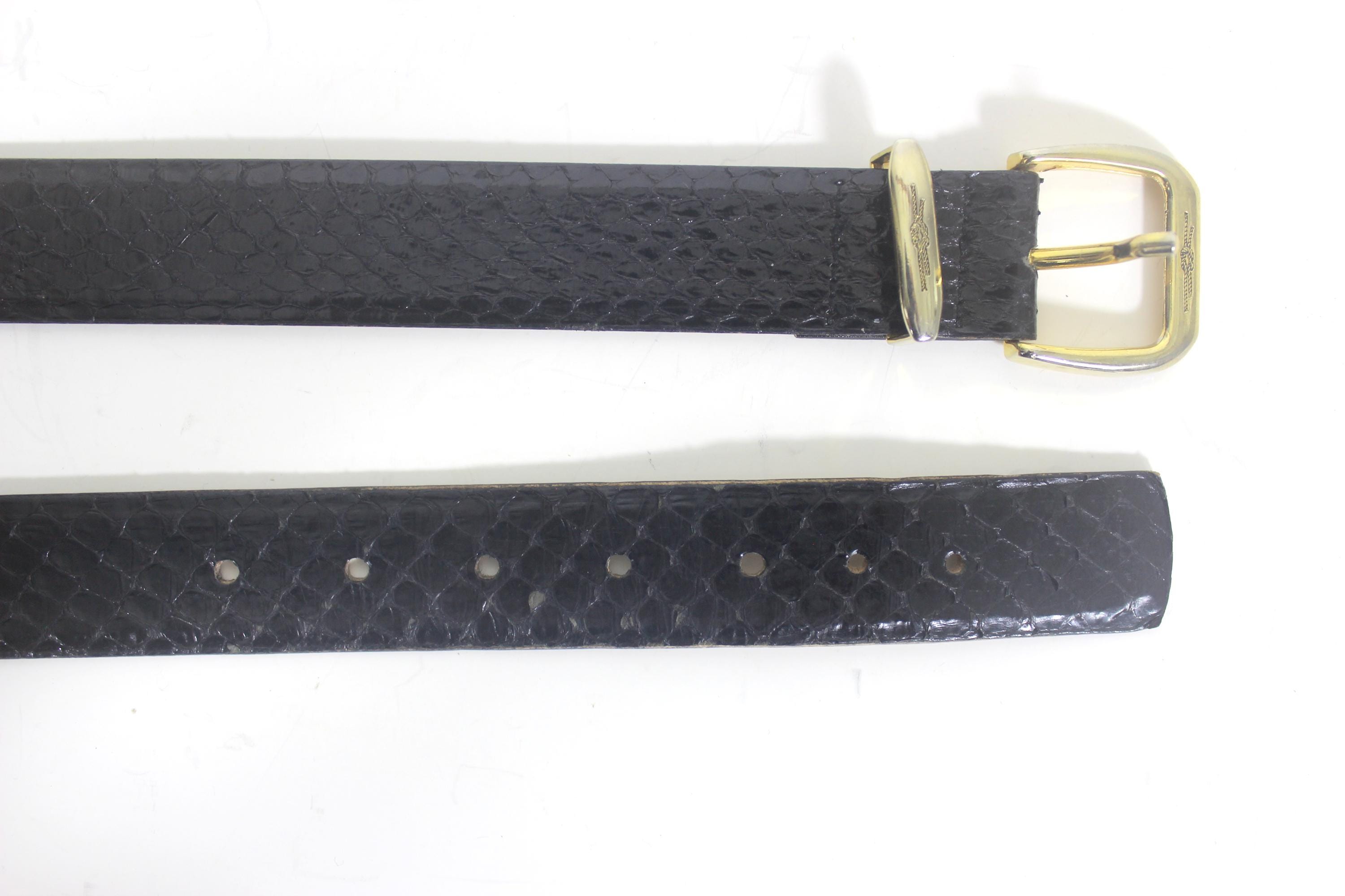 A vintage 36-in black lizard skin sterling silver belt Sterling Lizard Belt - Etsy main image 4