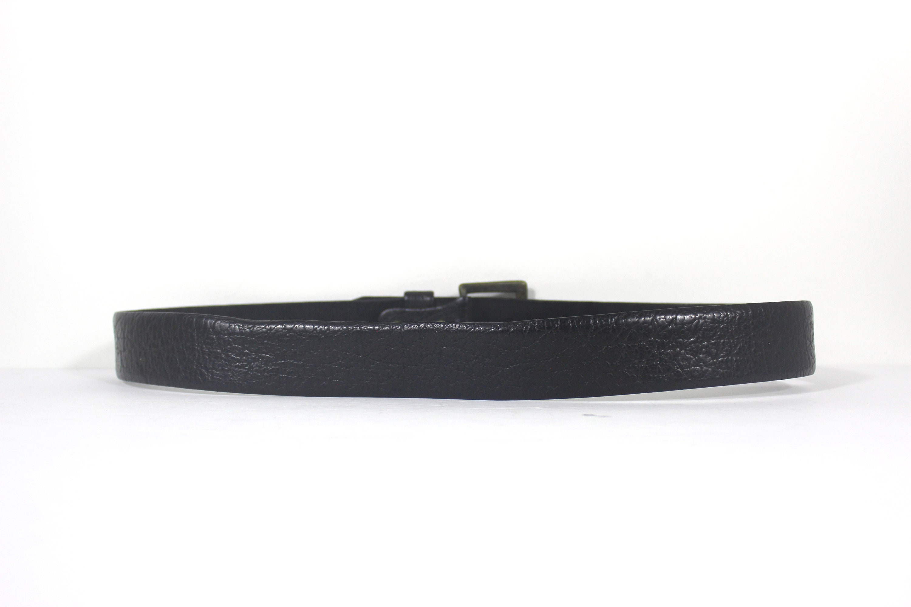 1940's-50's 35”-40” Vintage Wide Black Textured Leather Belt 1940's-50's 35”-40” Vintage Wide Black Textured Leather Belt