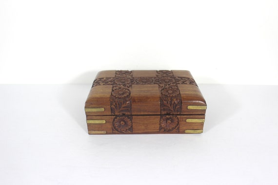 Hand-Carved Rohida Wood Brass Block (2 in) 06