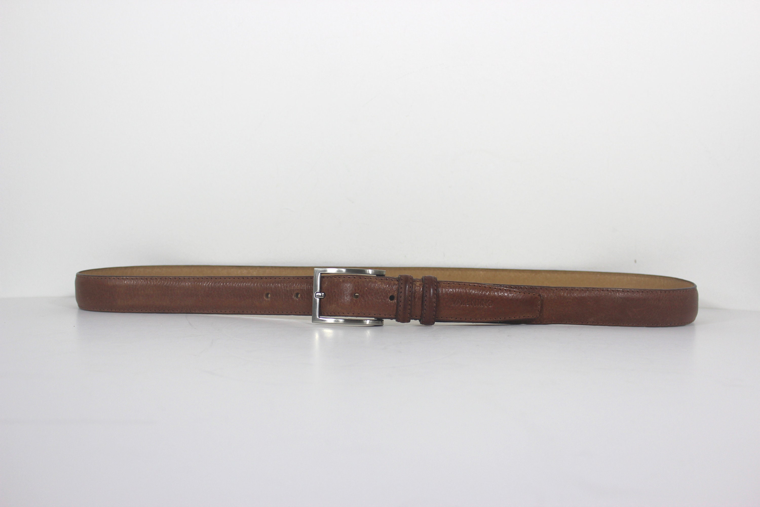 41”-45” Vintage VALENTINO Italian Tan Leather Belt With