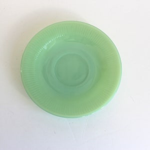 1950’s Jadeite Jane Ray Saucer Vintage Fire King Oven Ware Green Glass Jadite with Rays Anchor Hocking USA