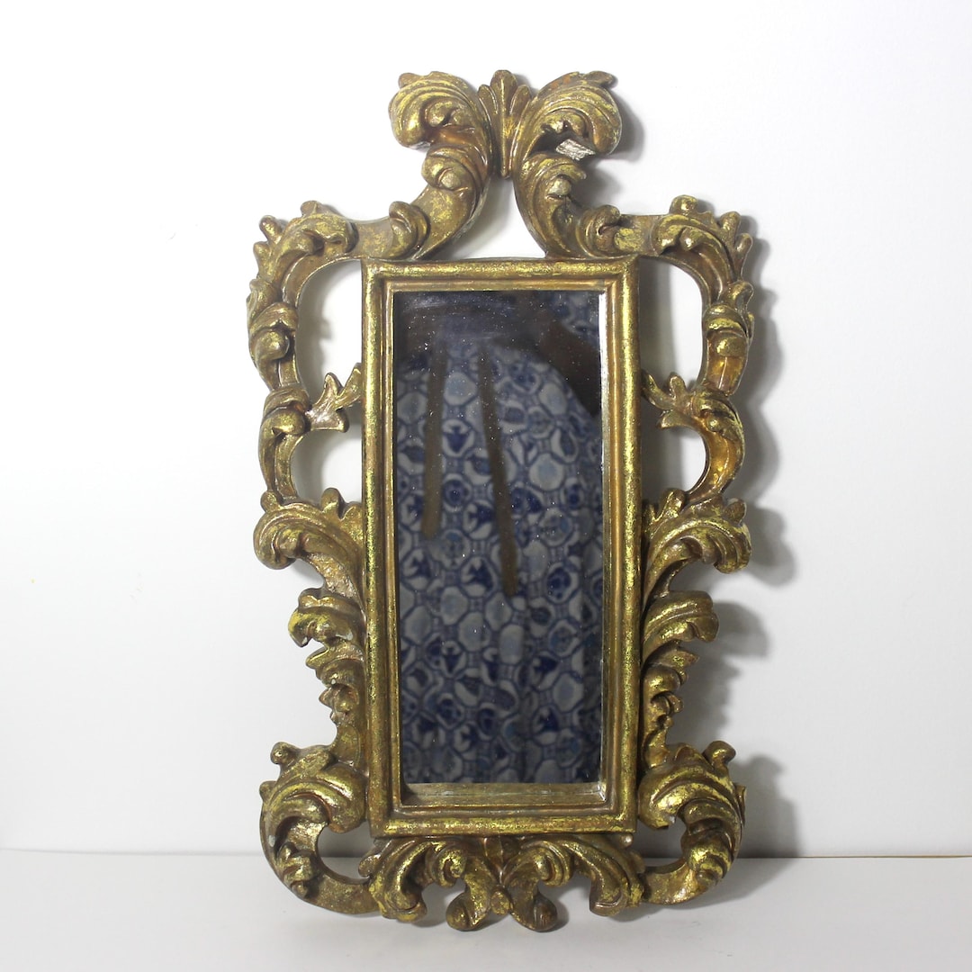 Italian Gilded Rococo Mirror, Vintage Gold Gilt Ornate Wall Mirror, Two ...