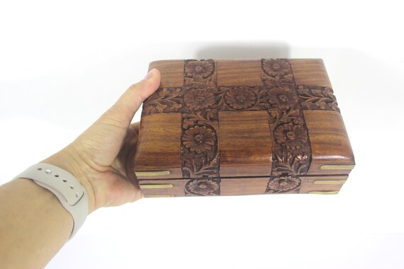 Hand-Carved Rohida Wood Brass Block (2 in) 07 main image 1