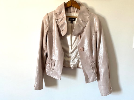 90’s Danier Vintage Shimmery Pink Sueded Leather … - image 4