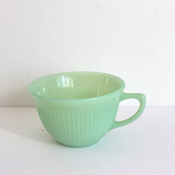 1950’s Jadeite Jane Ray Tea Cup Vintage Fire King Oven Ware Green Glass Jadite with Rays Anchor Hocking USA